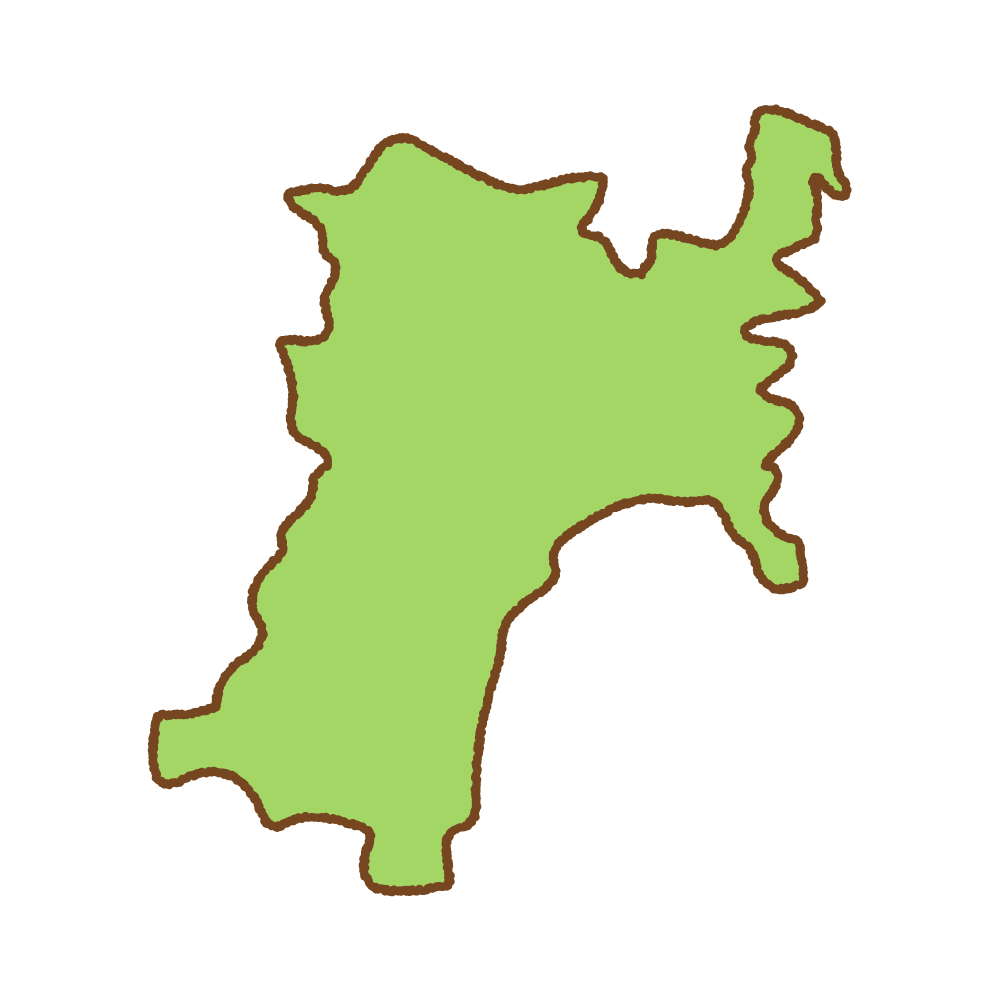 簡略化した宮城県の地図のイラスト | 商用OKの無料イラスト素材サイト ...