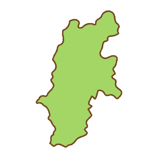 長野県の地図のイラスト