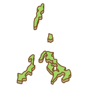 長崎県の地図のフリーイラスト Clip art of nagasaki-prefecture map