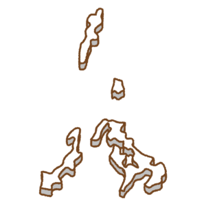 長崎県の地図のフリーイラスト Clip art of nagasaki-prefecture map