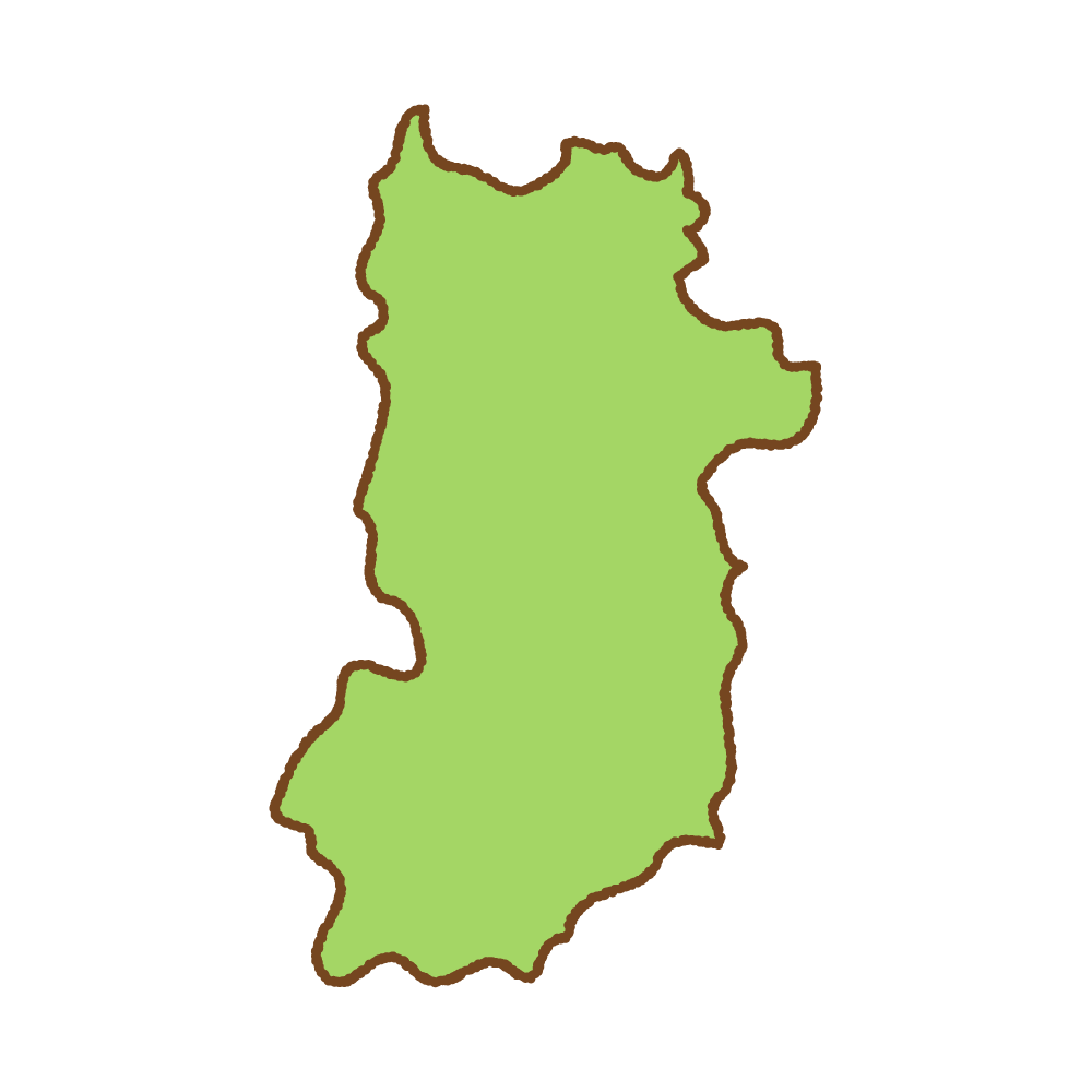 奈良県の地図のフリーイラスト Clip art of nara-prefecture map