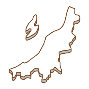新潟県の地図のフリーイラスト Clip art of niigata-prefecture map