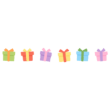 プレゼントのライン素材のフリーイラスト Clip art of present-box line
