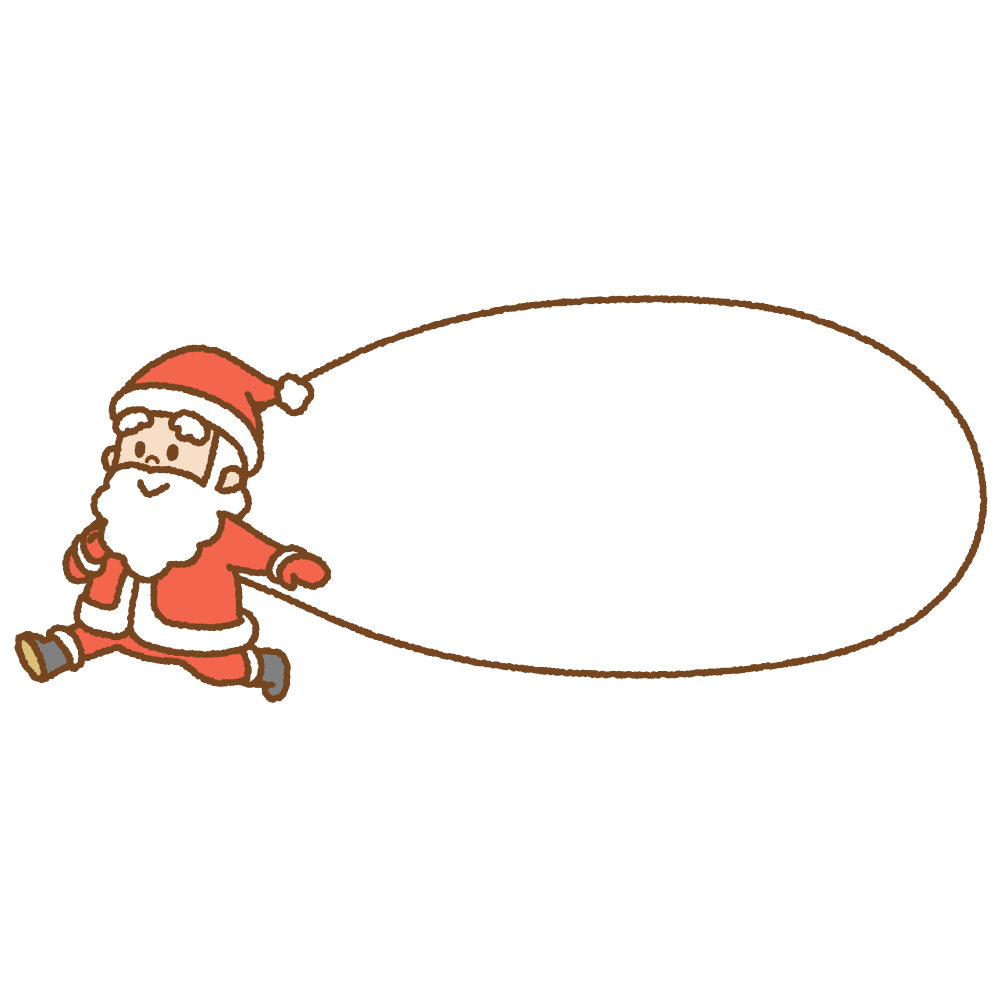サンタクロースのザブトンのフリーイラスト Clip art of santa-claus textbanner