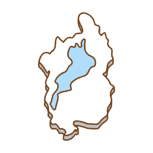 滋賀県の地図のフリーイラスト Clip art of shiga-prefecture map