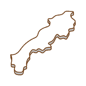 島根県の地図のフリーイラスト Clip art of shimane-prefecture map