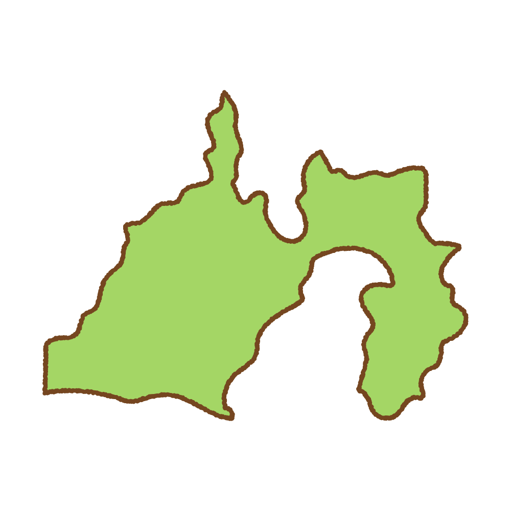 静岡県の地図のフリーイラスト Clip art of shizuoka-prefecture map