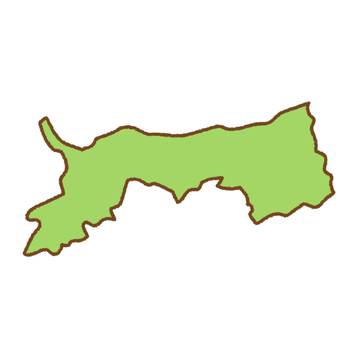 鳥取県の地図のイラスト