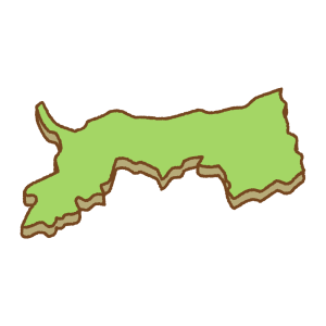 鳥取県の地図のフリーイラスト Clip art of tottori-prefecture map