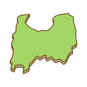 富山県の地図のフリーイラスト Clip art of toyama-prefecture map