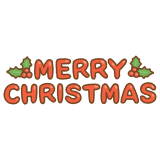 「MERRY CHRISTMAS」の文字のフリーイラスト Clip art of MERRY-CHRISTMAS text