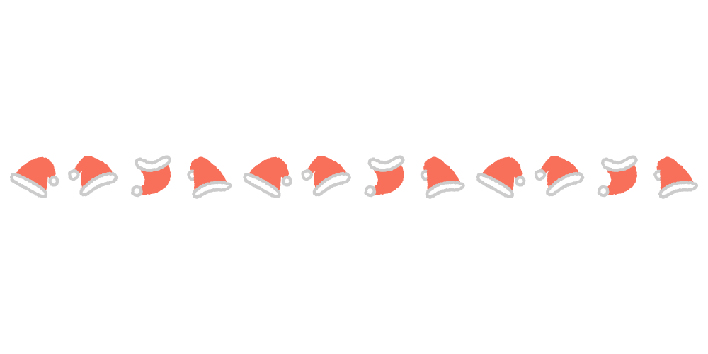 サンタ帽のライン素材のフリーイラスト Clip art of santa-cap line