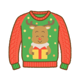 アグリーセーターのフリーイラスト Clip art of ugly-christmas-sweater