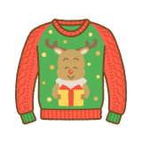 アグリーセーターのフリーイラスト Clip art of ugly-christmas-sweater