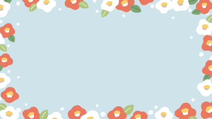 ツバキの背景素材のフリーイラスト Clip art of camellia background