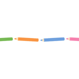 色鉛筆のライン素材のフリーイラスト Clip art of colored pencils line