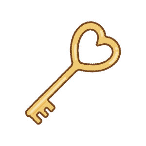ハートの鍵のフリーイラスト Clip art of heart key