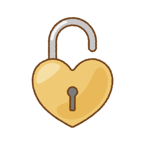 ハートの南京錠のフリーイラスト Clip art of heart-padlock
