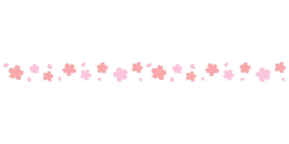 桜のライン素材のフリーイラスト Clip art of cherry blossoms line