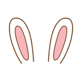 うさ耳のフリーイラスト Clip art of bunny ears