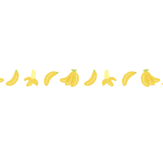 バナナのライン素材のイラスト