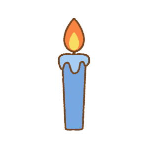 青いロウソクのフリーイラスト Clip art of candle