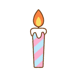 カラフルなロウソクのフリーイラスト Clip art of candle