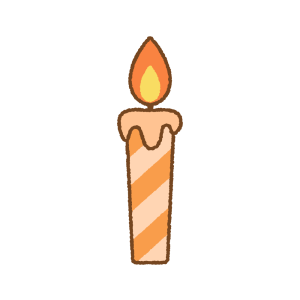 カラフルなロウソクのフリーイラスト Clip art of candle