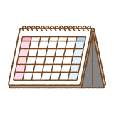 卓上カレンダーのフリーイラスト Clip art of desk calendar