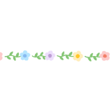 花のライン素材のフリーイラスト Clip art of flower line