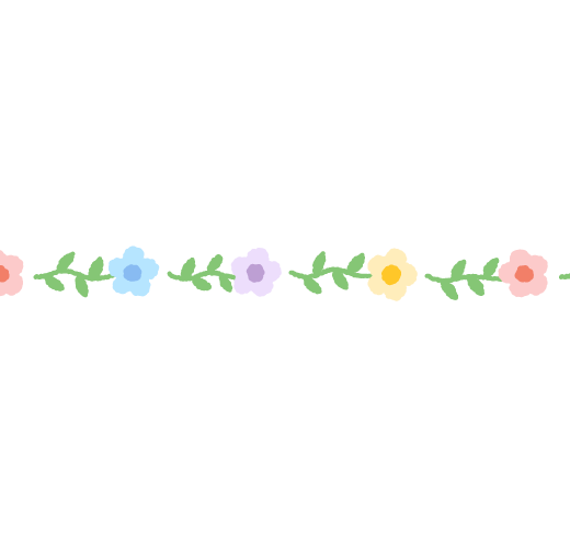 花のライン素材のイラスト