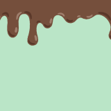 溶けたチョコミントの背景素材のフリーイラスト Clip art of melted chocolate-mint background