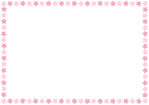 桜の花のフレーム素材のフリーイラスト Clip art of sakura frame