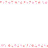 桜の花のフレーム素材のフリーイラスト Clip art of sakura paper frame