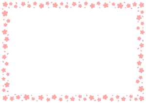 桜の花のフレーム素材のフリーイラスト Clip art of sakura paper frame