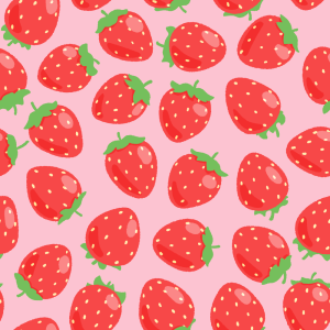 イチゴのパターン素材のフリーイラスト Clip art of strawberry pattern