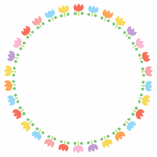 チューリップの丸フレーム素材