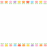 チューリップのフレーム素材のフリーイラスト Clip art of tulip paper frame