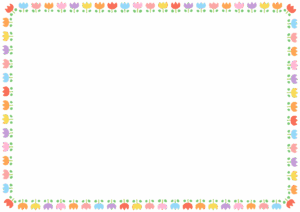 チューリップのフレーム素材のフリーイラスト Clip art of tulip paper frame