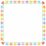 チューリップの正方形フレーム素材のフリーイラスト Clip art of tulip square frame