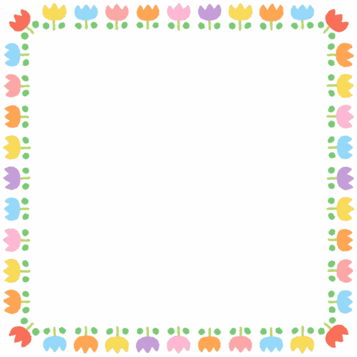 チューリップの正方形フレーム素材