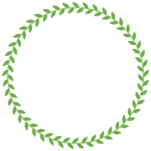 蔓の丸フレーム素材のフリーイラスト Clip art of vine circle frame