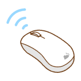 ワイヤレスマウスのフリーイラスト Clip art of wireless computer mouse