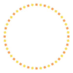 かざぐるまの丸フレーム素材のフリーイラスト Clip art of kazaguruma frame circle