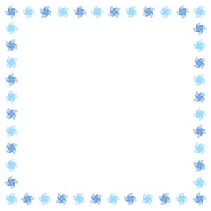 かざぐるまの正方形フレーム素材のフリーイラスト Clip art of kazaguruma square frame