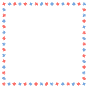かざぐるまの正方形フレーム素材のフリーイラスト Clip art of kazaguruma square frame