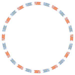 鯉のぼりの丸フレーム素材のフリーイラスト Clip art of koinobori circle frame