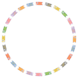 鯉のぼりの丸フレーム素材のフリーイラスト Clip art of koinobori circle frame