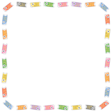 鯉のぼりの正方形フレーム素材のフリーイラスト Clip art of square frame