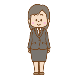 スーツを着た人のフリーイラスト Clip art of female office-worker suit